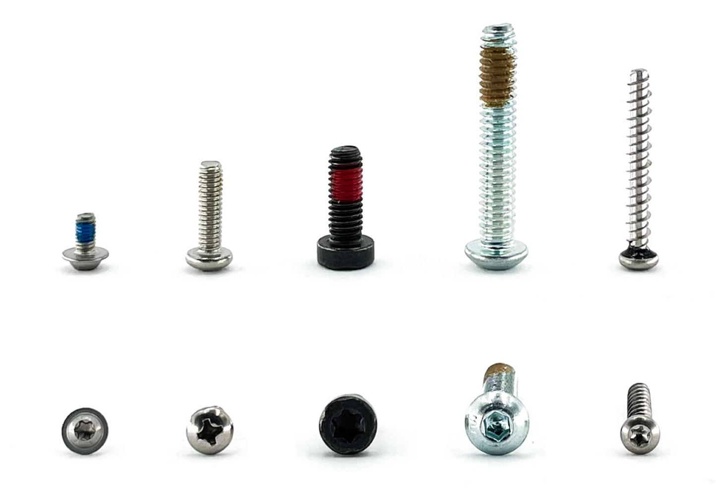 SCREWS WITH 180 DEGREE ADHESIVES